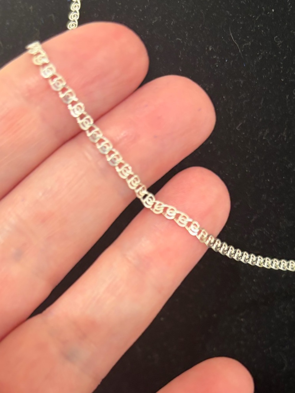 Sterling Silver Italian Made Flat Chain Necklace 22 Inches